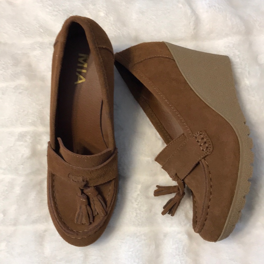 Mia Loafer Wedge Heels
